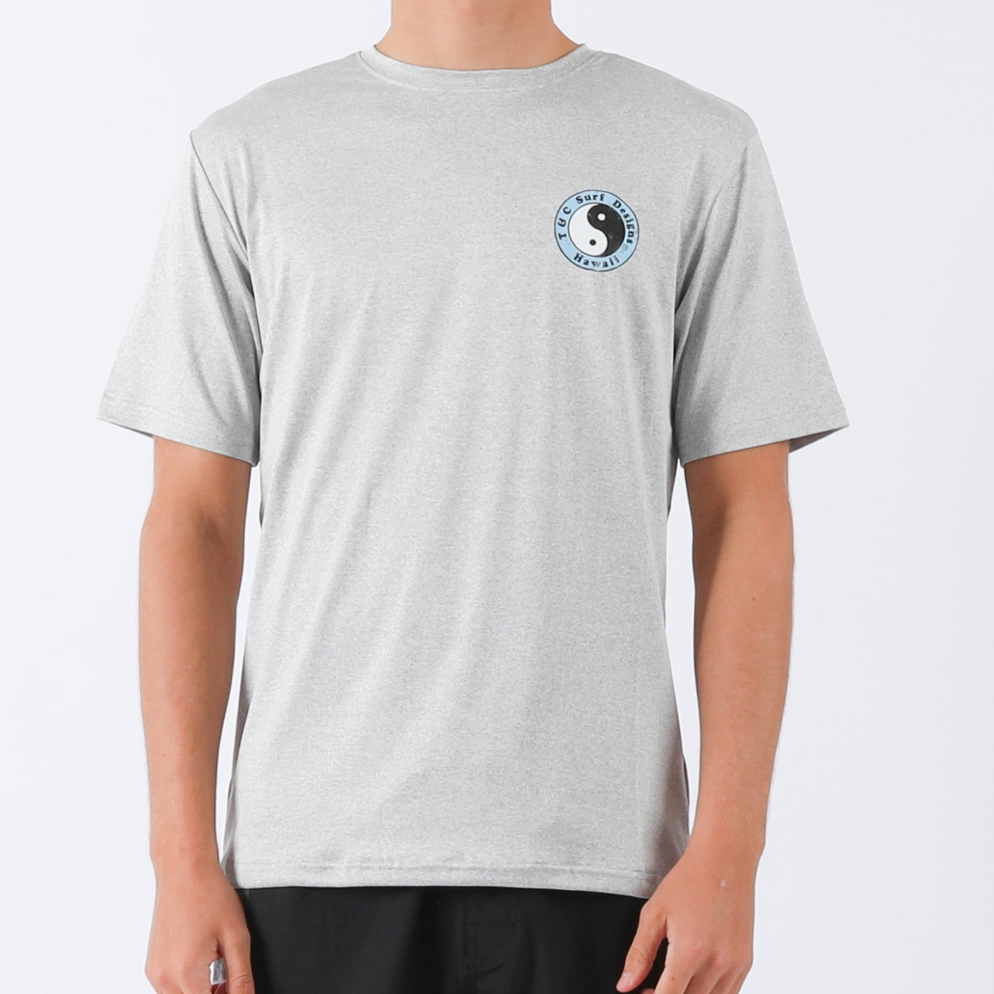 OG Logo Surf Tee UPF 50+ - Lt Grey Heather