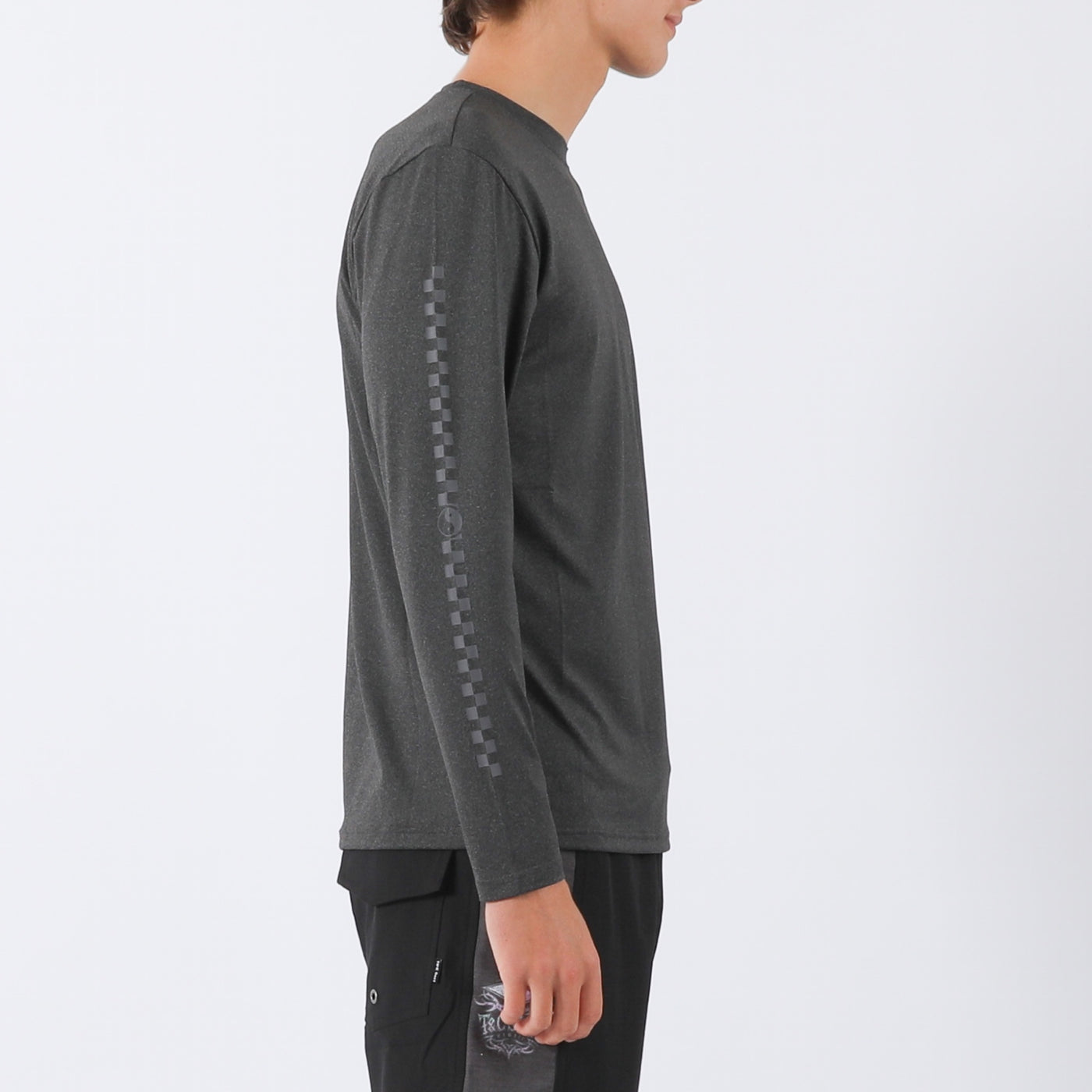 Checker L/S Surf Tee UPF 50+ - Black Heather