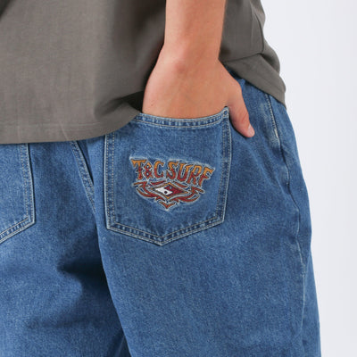 Thrift Denim Jort - Washed Blue