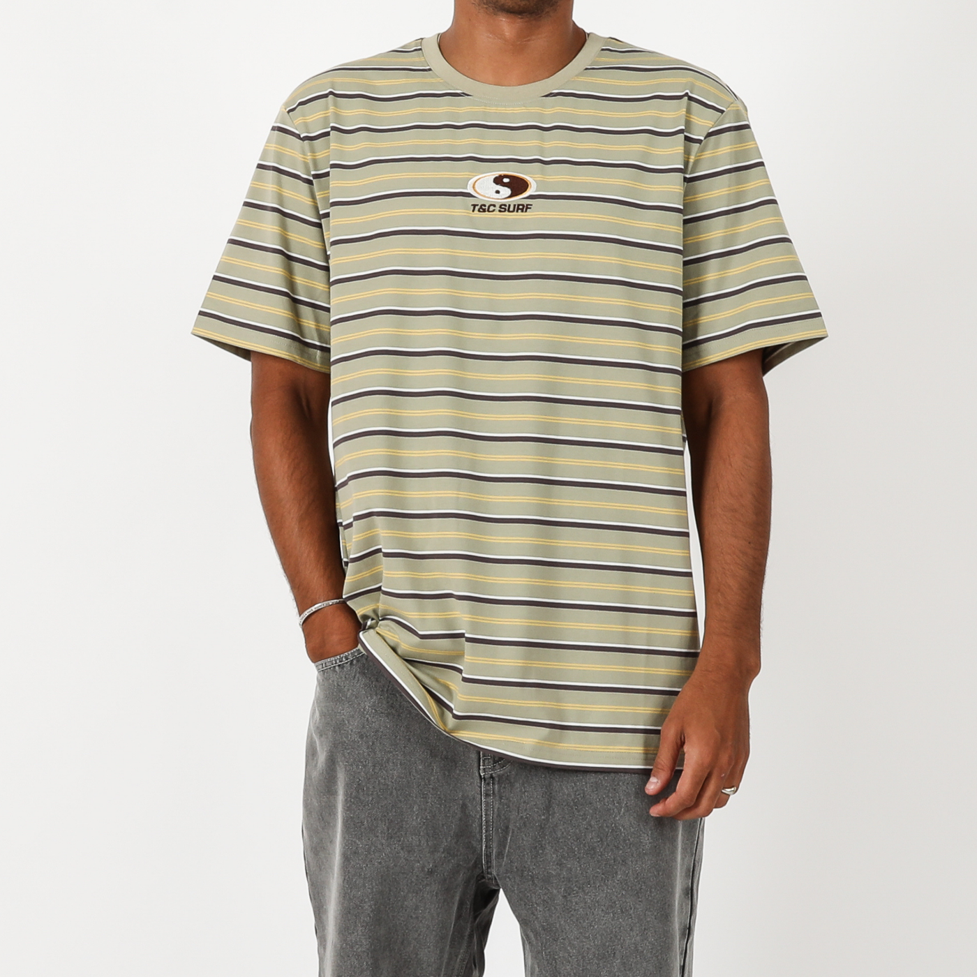 Malibu Stripe Tee - Clay