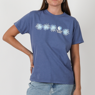 Flaming Hibiscus Regular Fit Tee - Ocean