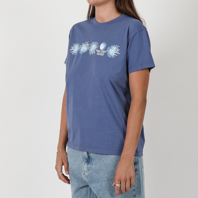 Flaming Hibiscus Regular Fit Tee - Ocean