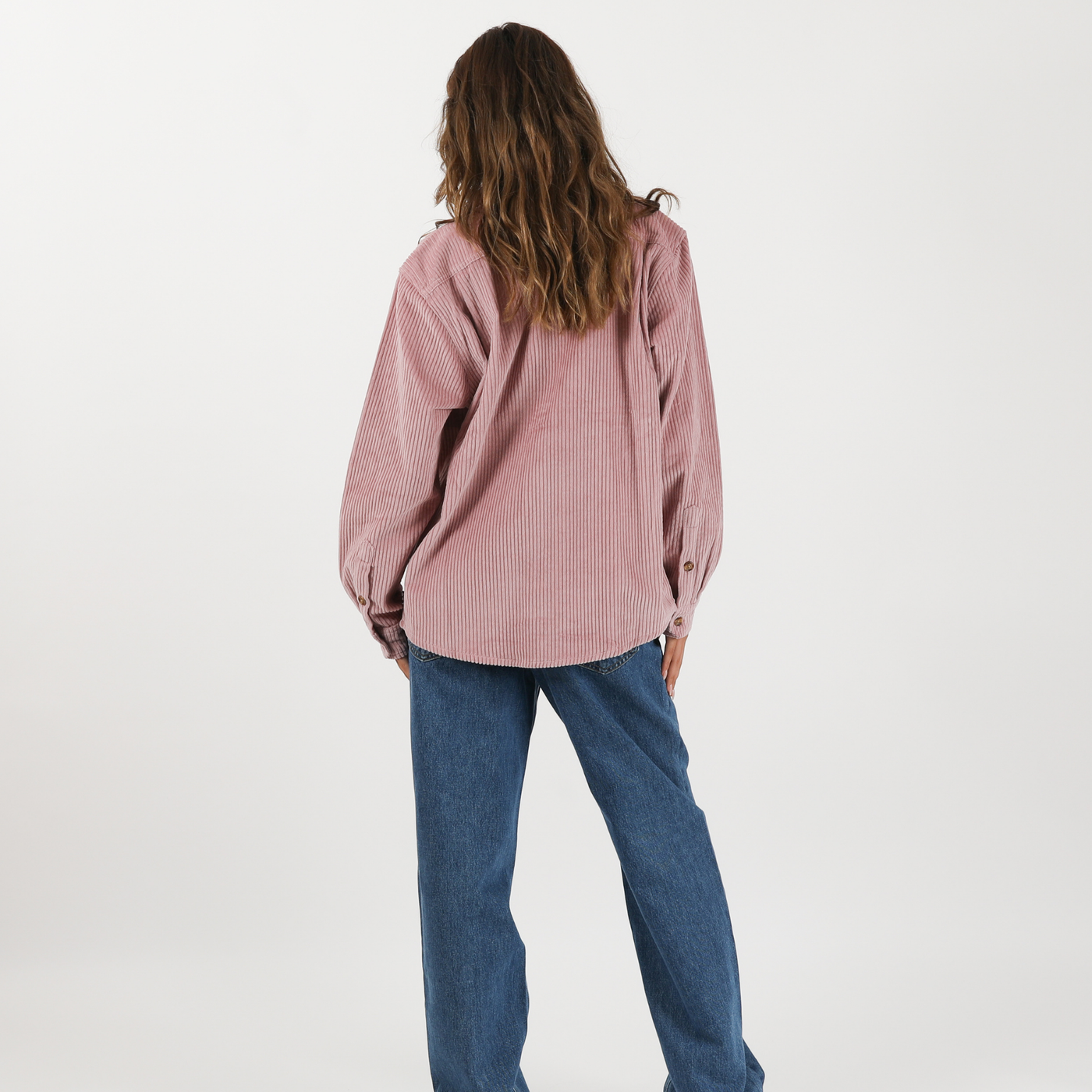 Motion L/S Cord Boyfriend Shirt - Musk