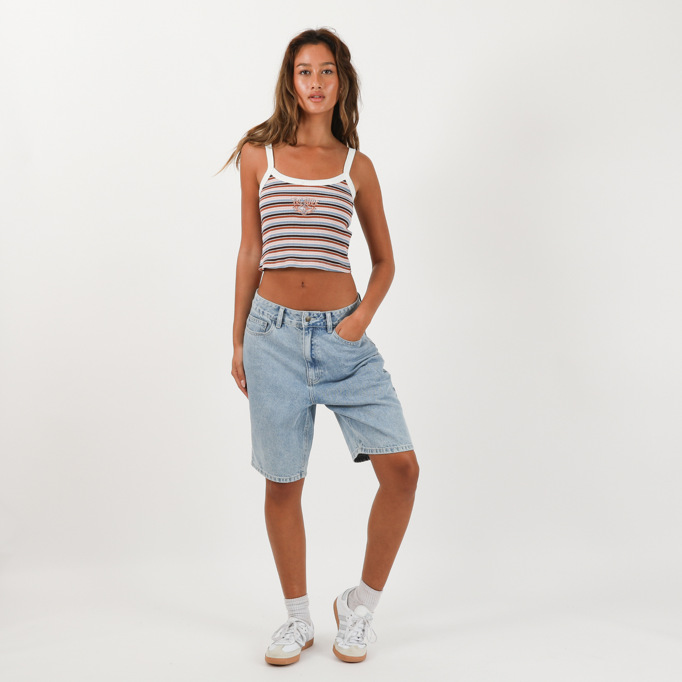 Women's Denim Jort - Bleached Blue