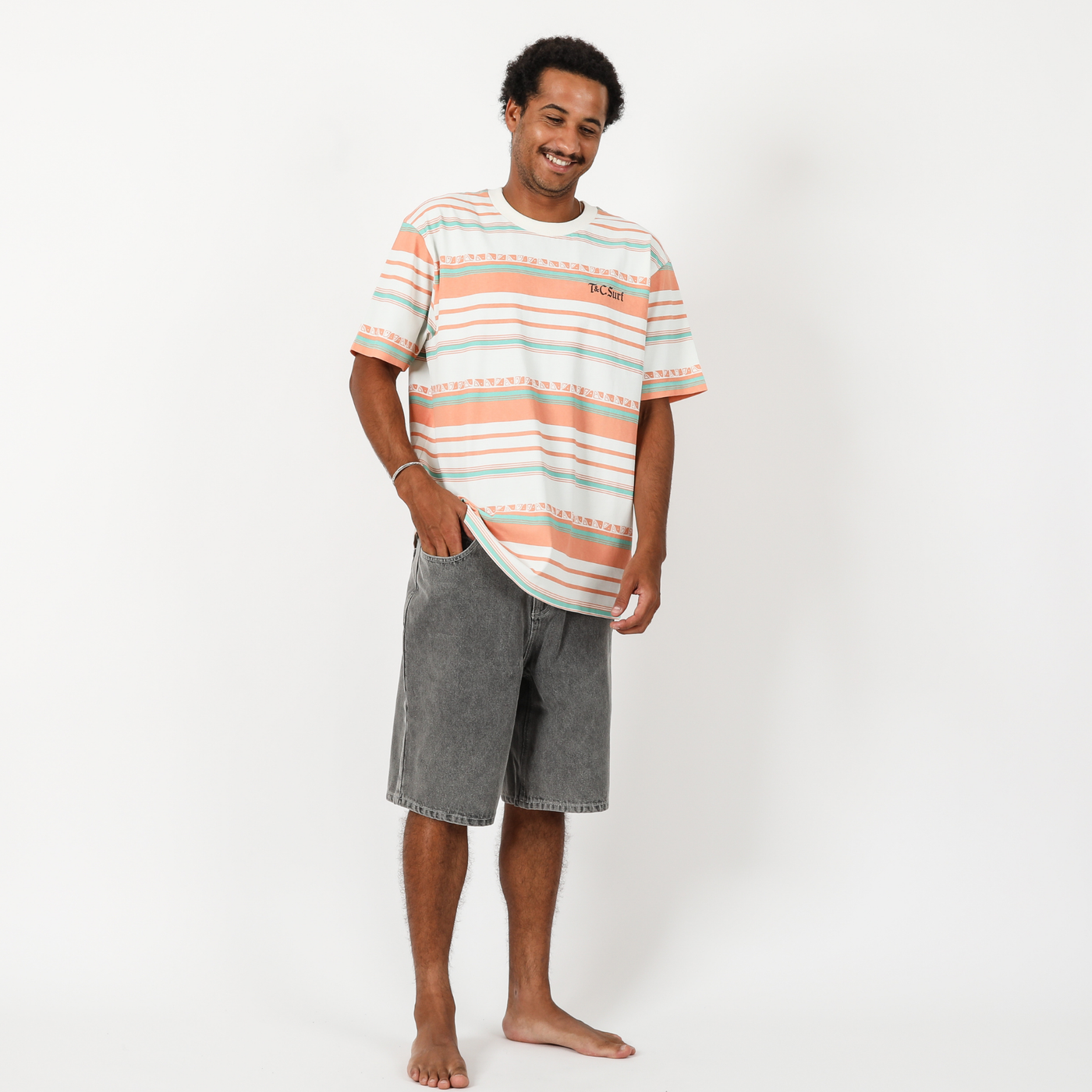 Kohala Stripe Tee - Bone