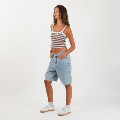 Women's Denim Jort - Bleached Blue